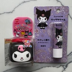 Sanrio Kuromi Moisturizing Cream and Lip Cream in Pink Packaging